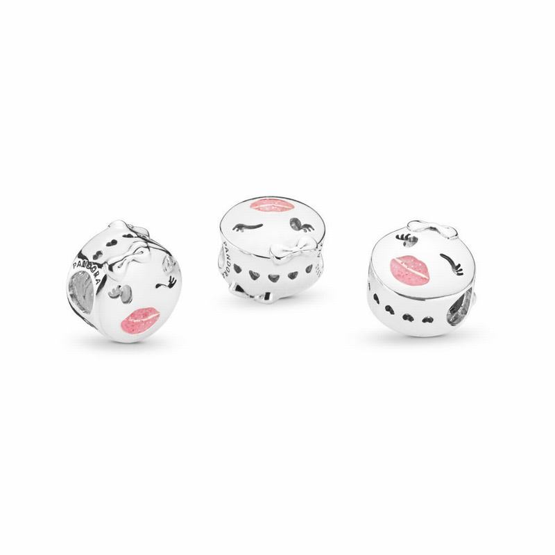 Pandora Playful Wink Charm - Sterling Silver/Enamel/Pink - Canada | TJ1889XO